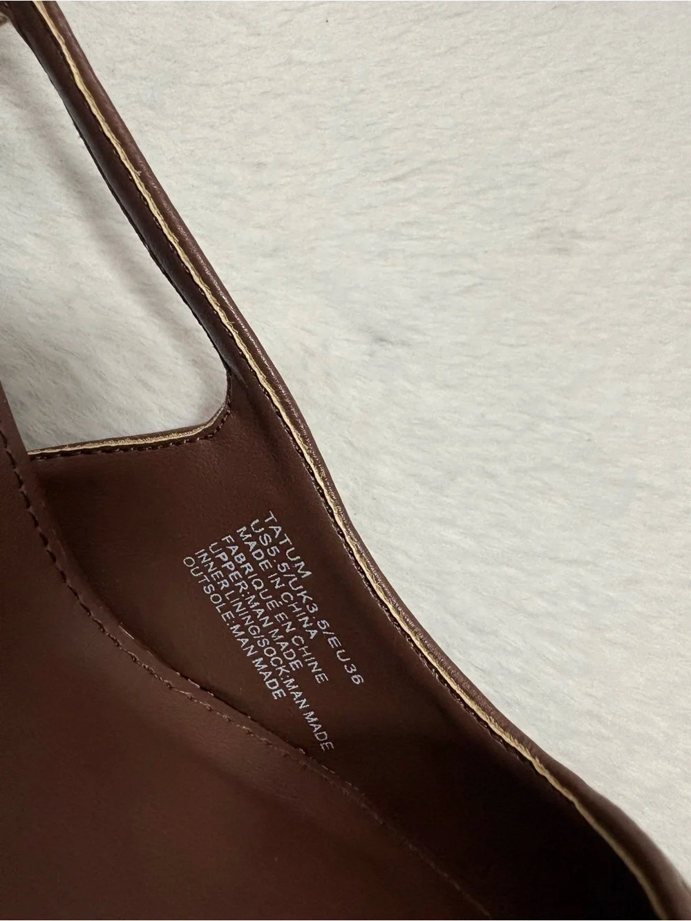 Shoe Dazzle Brown Pointed Toe Slingback Pumps with Gold Cap